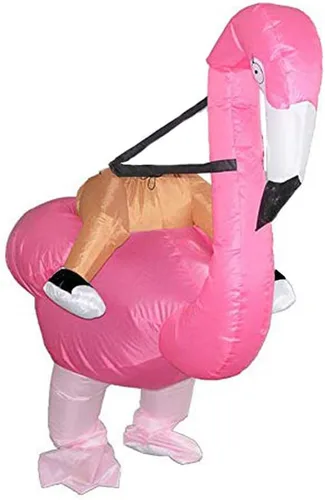Vista 2 de Disfraces inflables de Halloween de flamenco para cosplay, disfraces inflables para adultos y niños, talla L