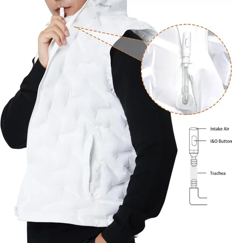 Vista 2 de REARIX Chaleco inflable de flujo cálido para hombres y mujeres, chaleco de ropa exterior para hombre, chaleco de control de temperatura, chaleco