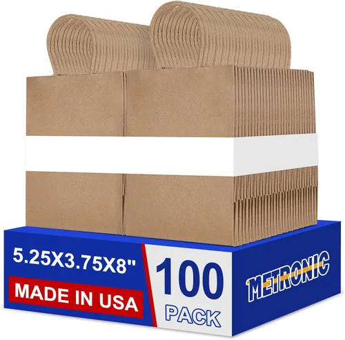 Vista 16 de METRONIC Bolsas de regalo de papel marrón de 5.25 x 3.75 x 8 pulgadas