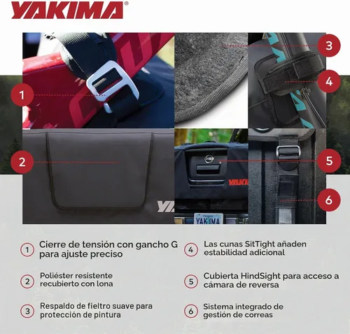 Vista 4 de Yakima Gatekeeper - Almohadilla para portón trasero de caja de camión para Negro