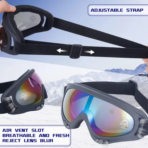 Vista 6 de Dizywiee Paquete de 2 gafas de esquí para niños, gafas de snowboard para adultos, jóvenes, adolescentes, niños y niñas, gafas de deportes de nieve