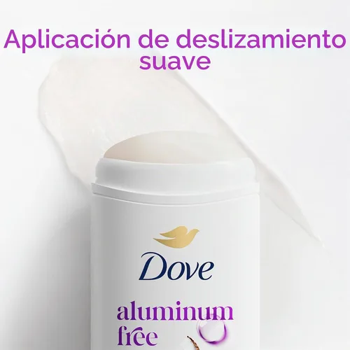 Vista 6 de Dove Desodorante en barra de coco y jazmín rosa sin aluminio, 2.4 onzas