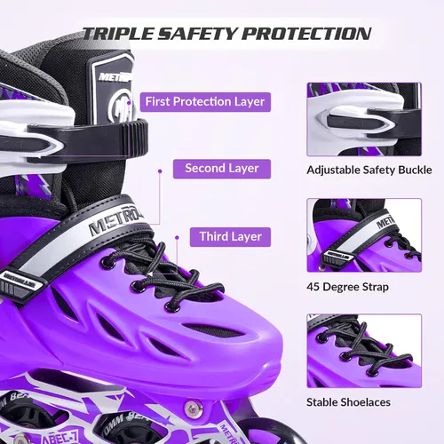Vista 2 de METROLLER Patines en línea para niñas, mujeres