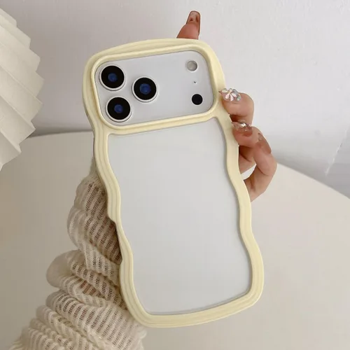Vista 13 de QLTYPRI Funda compatible con iPhone 7/8/SE, bonita funda transparente con marco ondulado rizado para niñas y mujeres, funda protectora de TPU