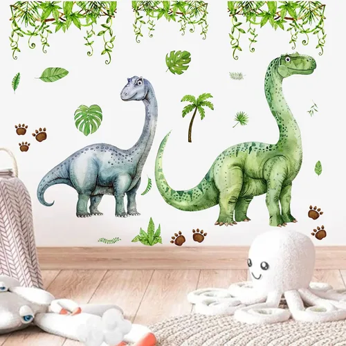 Vista 9 de Calcomanías de pared de dinosaurios grandes para aula, mural de pared