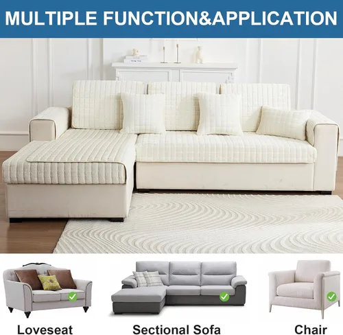 Vista 6 de MIFXIN Fundas para reposabrazos, funda de terciopelo antideslizante para sofá, protector de muebles para sofá de 3 plazas, sofá biplaza reclinable