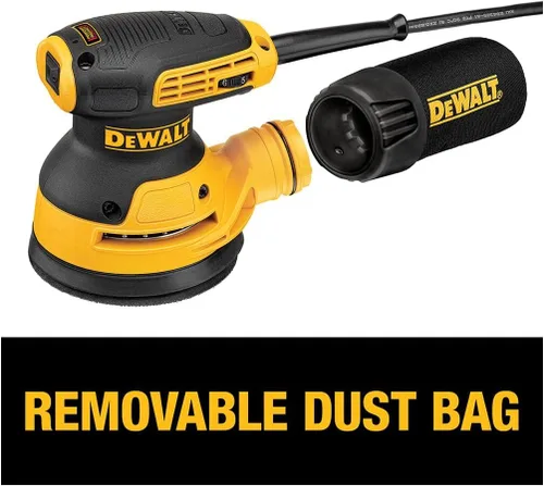 Vista 5 de DEWALT Lijadora de órbita aleatoria, velocidad variable, 5 pulgadas (DWE6423), fuente de alimentación eléctrica con cable