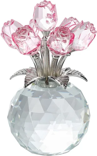 Vista 12 de Movdyka Figura de cristal de rosa negra con jarrón, ramo de flores, regalos para esposa, novia, mujer, rosas negras falsas, decoración gótica