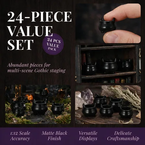 Vista 9 de TOYANDONA 24pcs Micro Paisaje Muñeca Decoración Casa Mini Dollhouse Mini Caldero Micro Set Miniatura Muebles de Casa de Muñecas Mini Caldero Tazas
