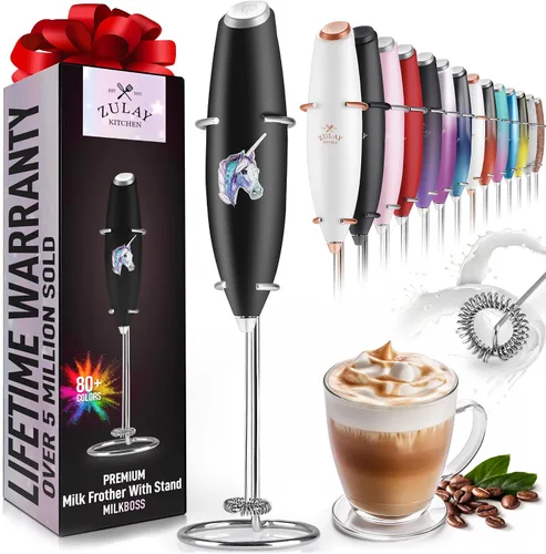 Vista 33 de Varita de espumador de leche mini y potente – Potente espumador de café de mano, mezclador de bebidas operado con batería – Tamaño de bolsillo