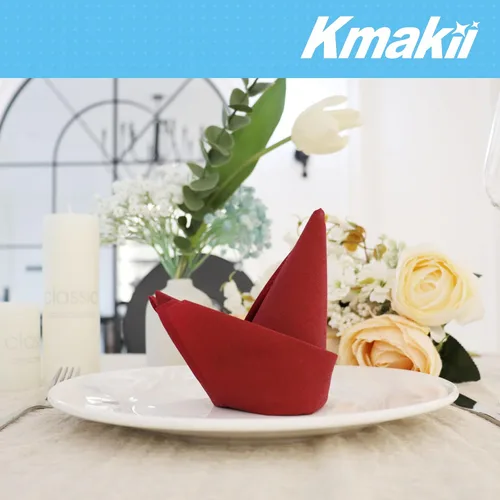 Vista 9 de KMAKII Servilletas de papel desechables color burdeos, sensación de lino, como servilletas de cena, servilletas de mano de papel para fiestas