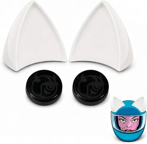 Vista 9 de MagNeatOhz - Orejas de gato para casco, accesorio magnético e intercambiable para casco de gatito, par Negro