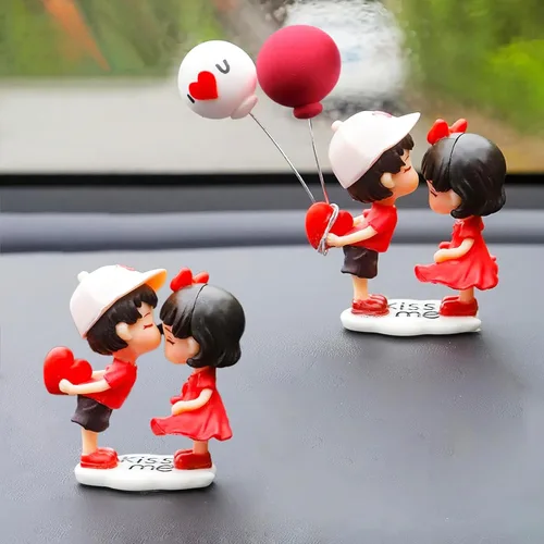 Vista 10 de Lindos adornos para parejas, decoración de automóvil, decoración de automóvil para pareja, figuras de acción de caricaturas para parejas, accesorios