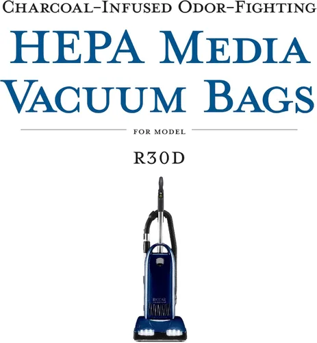 Vista 2 de Riccar R30D - Bolsas para aspiradora con filtro HEPA, color azul aire tándem con infusión de carbón, seis bolsas incluidas, RNHC-6