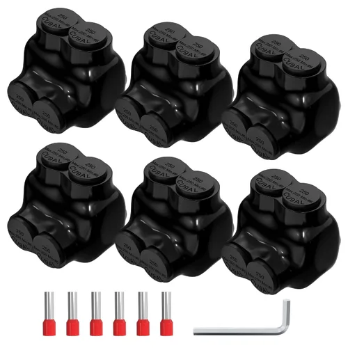 Vista 7 de Joinfworld Conector de Derivación Múltiple Aislado de 2 Puertos 1/0-14 AWG Conectores de Cable de Aluminio a Cobre Conectores de Cable Eléctrico