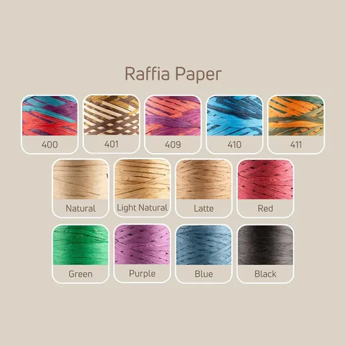 Vista 7 de Sensy Premium - Papel de rafia (438 yardas), cinta de papel (azul)