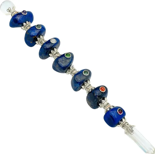 Vista 10 de Amazing Gemstone Varita de cristal para chakras, varitas de cristal curativo, brujería, varita de cristal de Merkaba para meditación, brujería