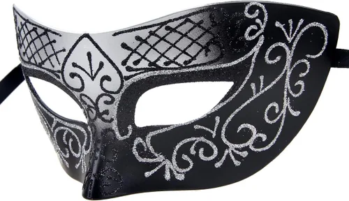 Vista 7 de IETANG Juego de máscaras venecianas de Mardi Gras para parejas con collar y pajarita