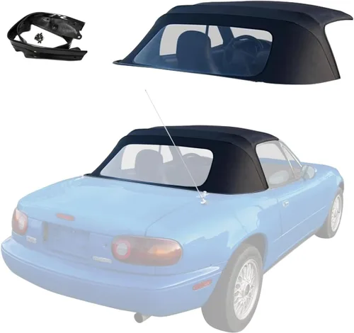 Vista 7 de Repuesto de techo de convertible completo de vinilo para Mazda Miata Cabriolet 1990-2005 con ventana de plástico transparente y protección contra