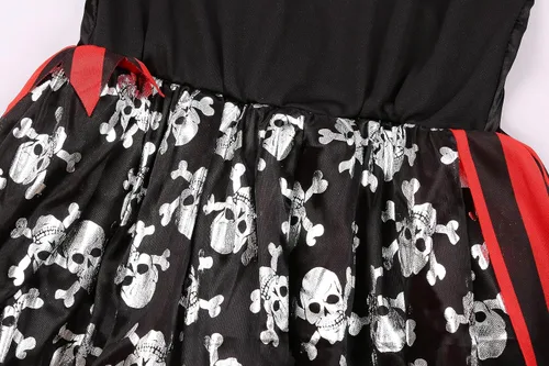 Vista 9 de Cuteshower Disfraz de pirata para niñas, disfraz de Halloween, pirata, simulación de cosplay