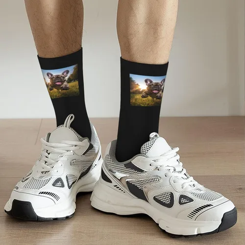 Vista 9 de Calcetines cálidos para perros Bulldog Francés, cómodos, transpirables, para hombres y mujeres, Blanco