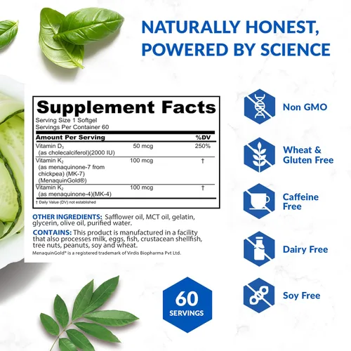 Vista 7 de BioTrust Sol Joy, Vitamina D3 K2 de alta potencia - Alta potencia (50 mcg)