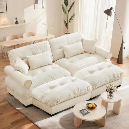 Vista 69 de SoarFlash Moderno sofá reclinable de terciopelo para sala de estar, sofá biplaza para apartamento, sofá de almacenamiento con marco de madera Azul