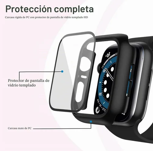 Vista 2 de Pocoukate Paquete de 12 fundas compatibles con Apple Watch Series 3 Series 2 de 1.496 pulgadas, con protector de pantalla de vidrio templado