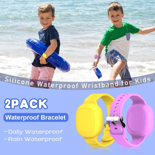 Vista 3 de [Paquete de 2] Funda de silicona para Tile Mate impermeable, pulsera para niños, compatible con Tile Mate (2022), pulsera ajustable oculta