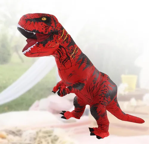 Vista 5 de TOPINCN Disfraz inflable de dinosaurio con costuras reforzadas para Halloween