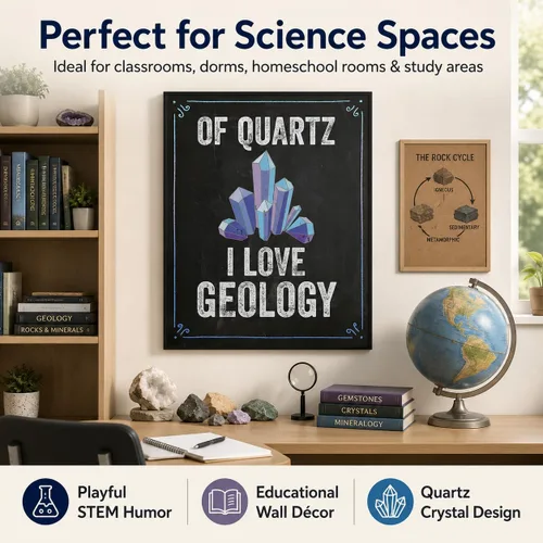 Vista 7 de Of Quartz I Love Geology - Impresión artística sin marco de 11 x 14 - Gran regalo divertido y decoración para geólogos, coleccionistas de rocas
