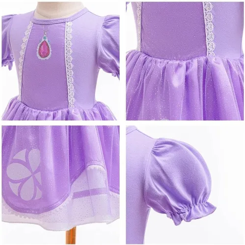Vista 34 de Disfraz de princesa de Belle Sofía Blancanieves para niñas pequeñas, disfraz de princesa, Navidad, Halloween, mameluco con diadema