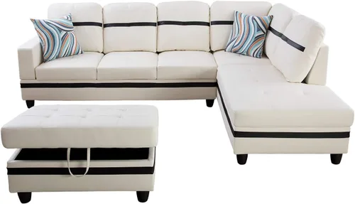 Vista 2 de F095XX-Cuero Negro y blanco marfil