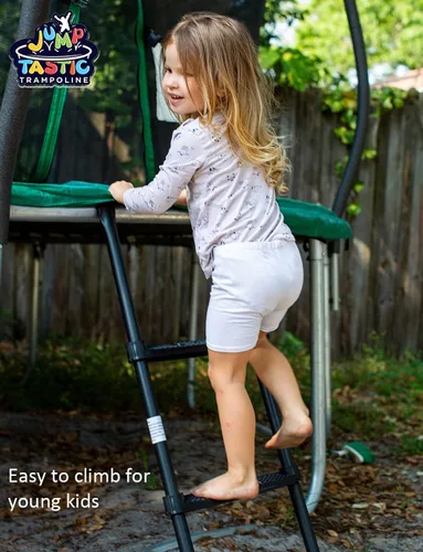 Vista 4 de JumpTastic - Escalera de trampolín universal, accesorios de escalera de 3 escalones, antideslizante, escalón ancho, fácil montaje Wide Step