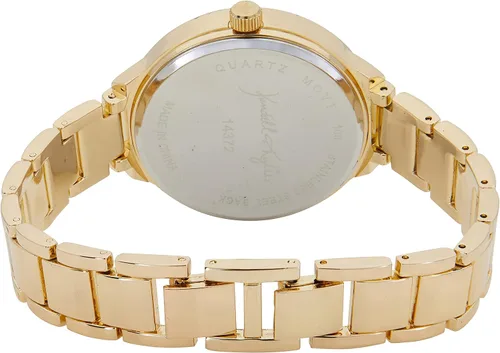 Vista 2 de KENDALL + KYLIE Reloj analógico de cuarzo para mujer, bisel crytal y correa texturizada, Oro