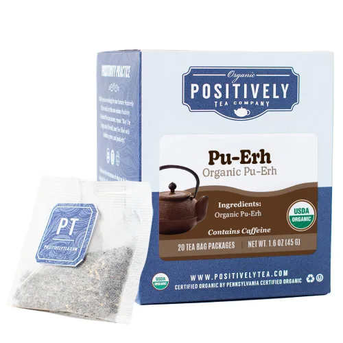 Vista 84 de Bolsas de hojas sueltas para té. Orgánicas por USDA. Positively Tea LLC.