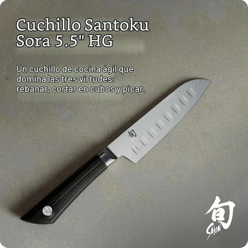 Vista 2 de Shun Sora - Cuchillo para pelar, Santoku, Negro