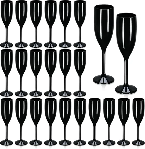 Vista 15 de XUWAIDSGN Copas de champán acrílicas, copas para brindar, vasos irrompibles para bar de mimosa, copas de vino reutilizables, copas de champán