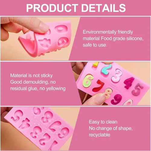 Vista 4 de 4 moldes de silicona para letras para chocolate, mini moldes de 26 letras y números 0-9, moldes comestibles para fondant del alfabeto sin BPA