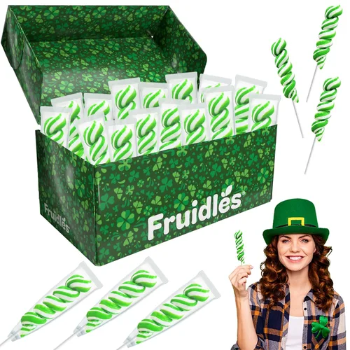 Vista 5 de t. Paletas de torsión del día de San Patricio, caja de recuerdos de fiesta, envueltas individualmente (paquete de 12)