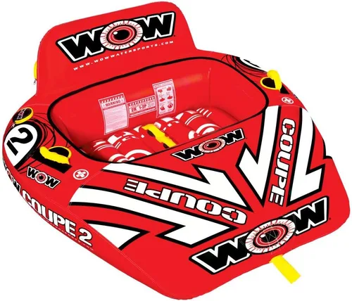 Vista 2 de WOW Sports World of Watersports Coupe Cockpit - Tubo inflable para bañera remolcable para 1 o 2 personas para canotaje, 15-1030 y bola de refuerzo