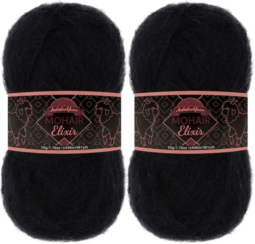 Vista 97 de JubileeYarn Mohair Elixir Yarn - 50g/Skein Baby Wool Blend - Cosmopolitan - 1 Skein