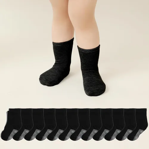 Vista 9 de Calcetines tobilleros antideslizantes para bebé, paquete de 12 para niños y niñas, calcetines de algodón para bebés Animal1