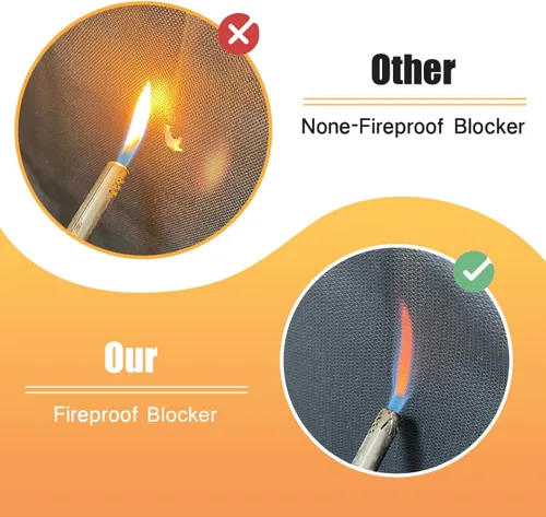 Vista 6 de Cubierta magnética para chimenea, bloqueador de corriente a prueba de fuego, manta para chimenea para la pérdida de calor, bloqueador de aire frío