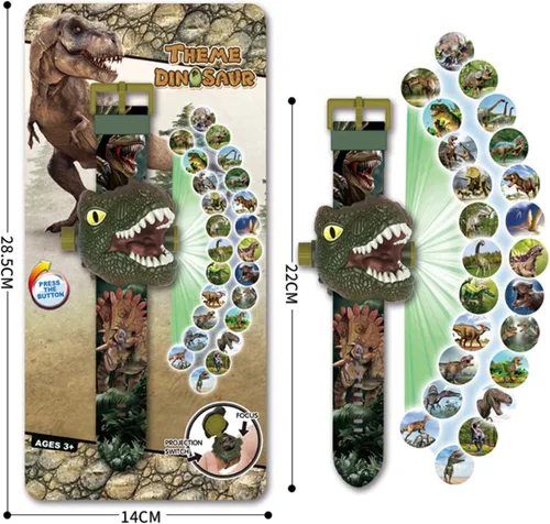 Vista 7 de Reloj de dibujos animados con proyección de dinosaurios para niños 3D tiranosaurio electrónico regalo