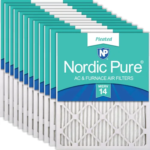 Vista 110 de Nordic Pure 20x20x1 (Tamaño real: 19 1/2 x 19 1/2 x 3/4) Filtros de aire para caldera/aire acondicionado Poly Green MERV 6 – Reduce el polvo