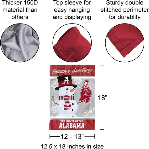 Vista 3 de Bandera de Alabama Crimson Tide Holiday Winter Snow Garden Banner