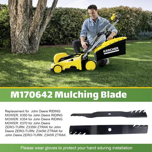 Vista 6 de Cuchillas de cortacésped de 42 pulgadas de repuesto para John Deere UC22008, John Deere cortacésped de giro cero Z335E Z345M Z345R Z335M, John Deere