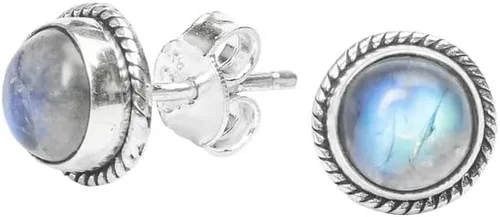 Vista 16 de Pendientes de tuerca con gemas, plata de ley 925, aretes de 6 mm redondos para niñas y mujeres, regalo