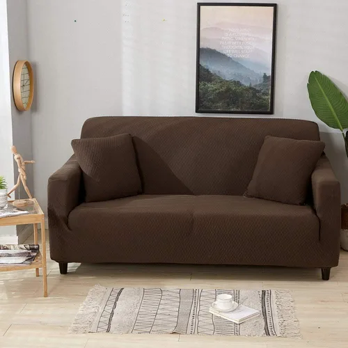 Vista 2 de JEOZBM Couch Slipcover, Brown Elastic Waterproof Sofa Cover, Slipcover Sofa Protector, Soft Furniture Protector for Home and Office, Multiple